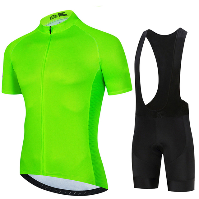 Cycling Bib Shorts - Fluorescent Green 2024 Solid color Men